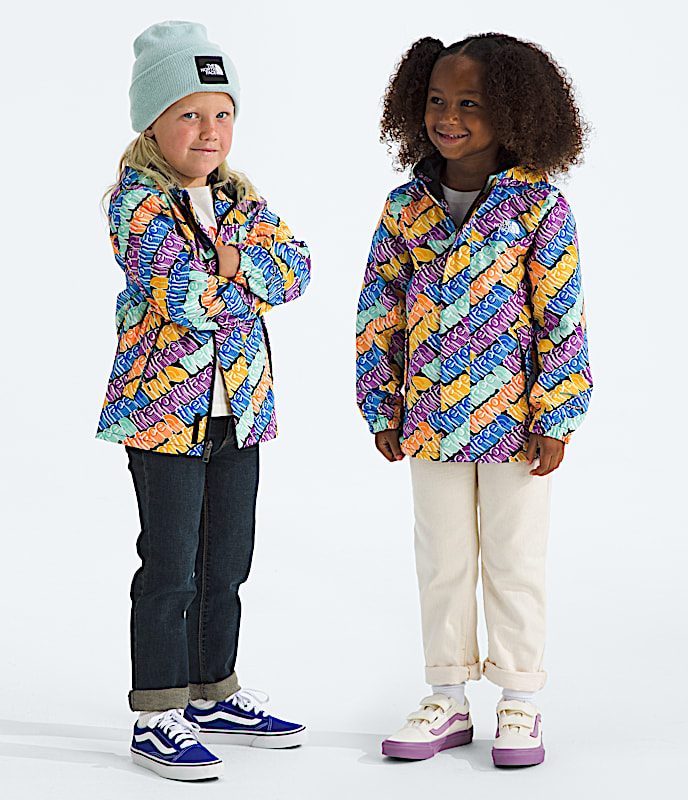 Manteau impermable Antora pour enfant TNF Imprim multi logo diagonal mousse clatante HERO