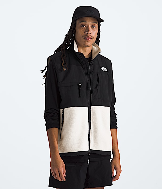Mens Retro Denali Vest TNF White DuneTNF Black Main