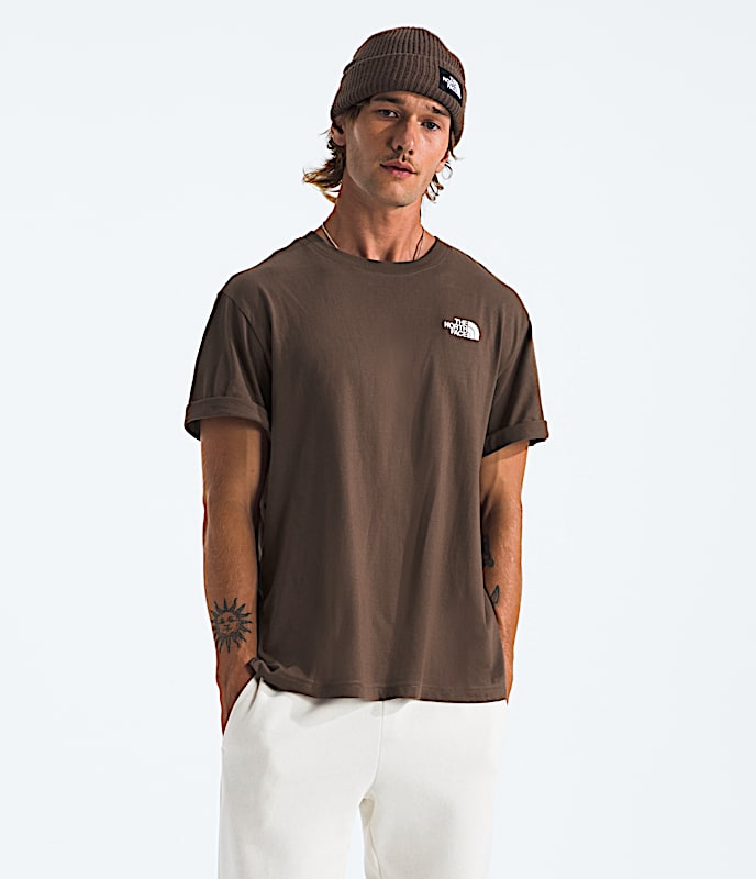 Mens ShortSleeve Evolution Box Fit Tee TNF Smokey Brown Main