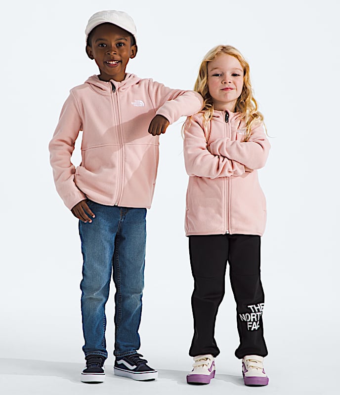 Kids Glacier FullZip Hoodie TNF Pink Moss HERO