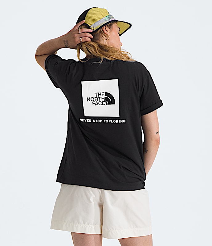 Womens Evolution Box NSE Relaxed ShortSleeve Tee TNF TNF BlackTNF White Main