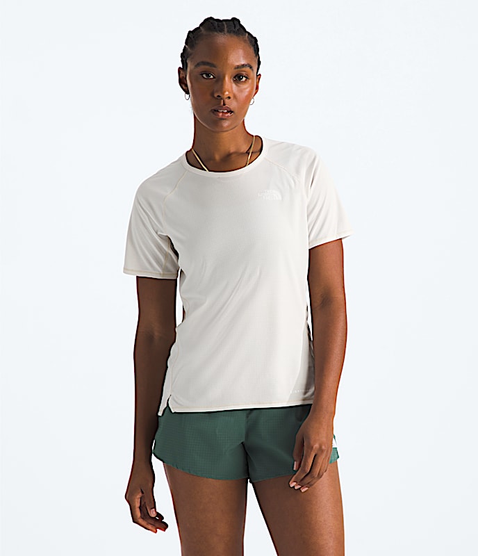 Womens Sunriser ShortSleeve TNF White Dune Main