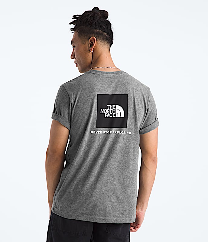 Mens Evolution Box NSE Regular ShortSleeve Tee TNF TNF Mid Grey Heather Main