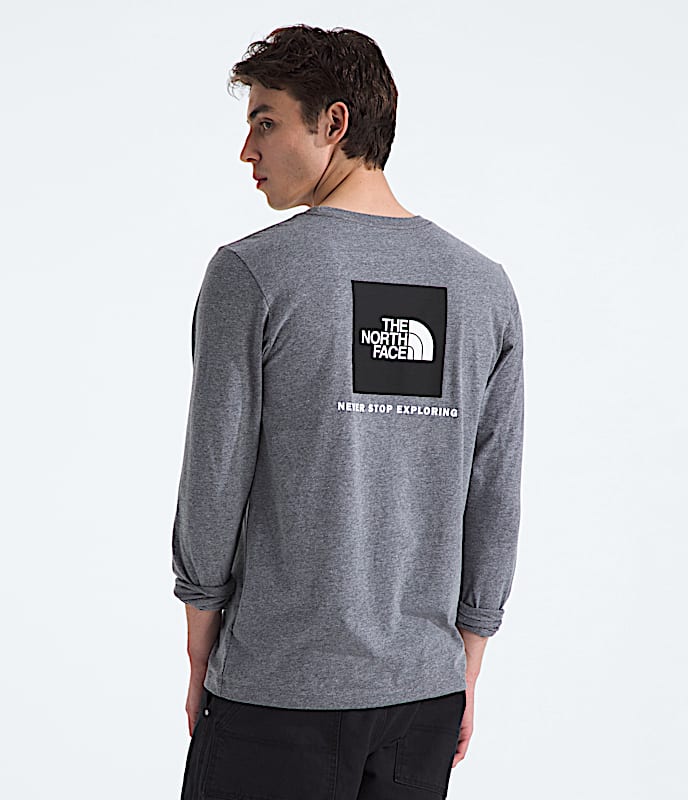 Mens Evolution Box NSE Regular LongSleeve Tee TNF TNF Mid Grey Heather Main