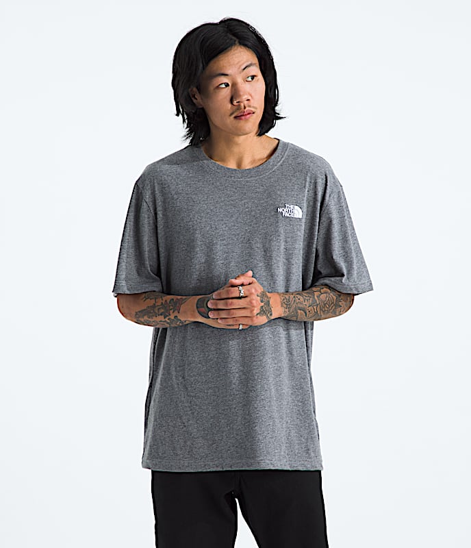 Mens ShortSleeve Evolution Box Fit Tee TNF TNF Mid Grey Heather Main