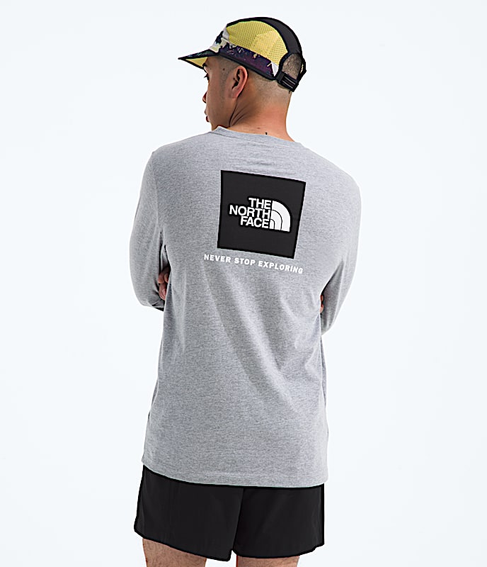Tshirt  manches longues Evolution avec logo carr NSE pour hommes TNF Gris ple chin TNF HERO