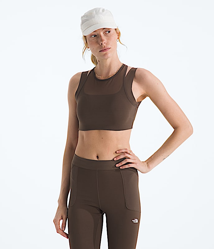 Womens Refina DoubleLayer Bra TNF Smokey Brown Main