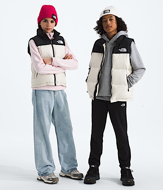 Boys  Girls 1996 Retro Nuptse Vest TNF White Dune Main