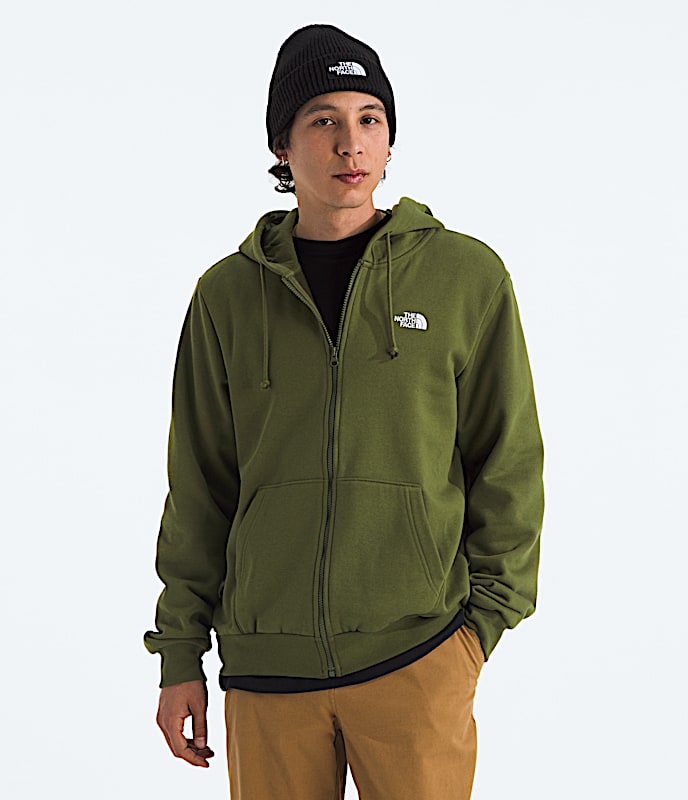 Mens Evolution Simple Dome FullZip Hoodie TNF Woodland Green Main