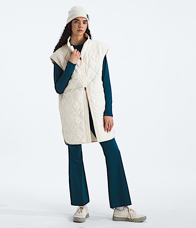 Womens Diamond Peak Insulated Vest TNF White Dune Main