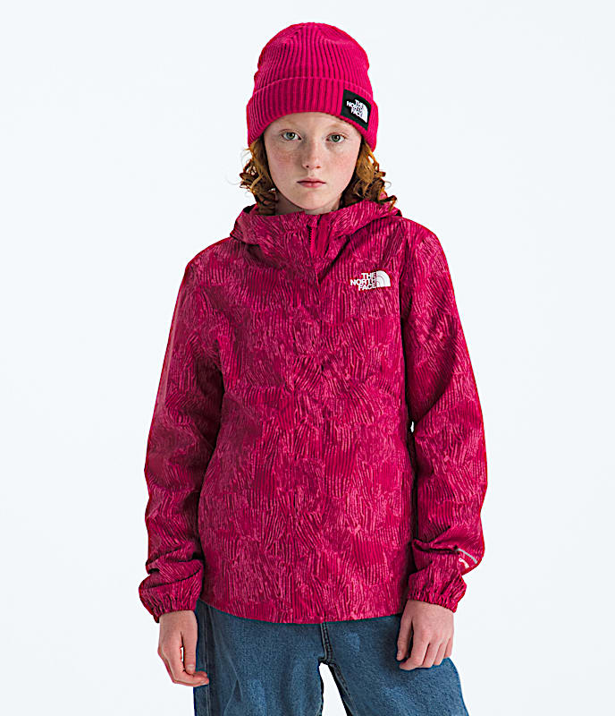 Girls Antora Rain JacketPrint TNF Lali Guran Regenerative Main