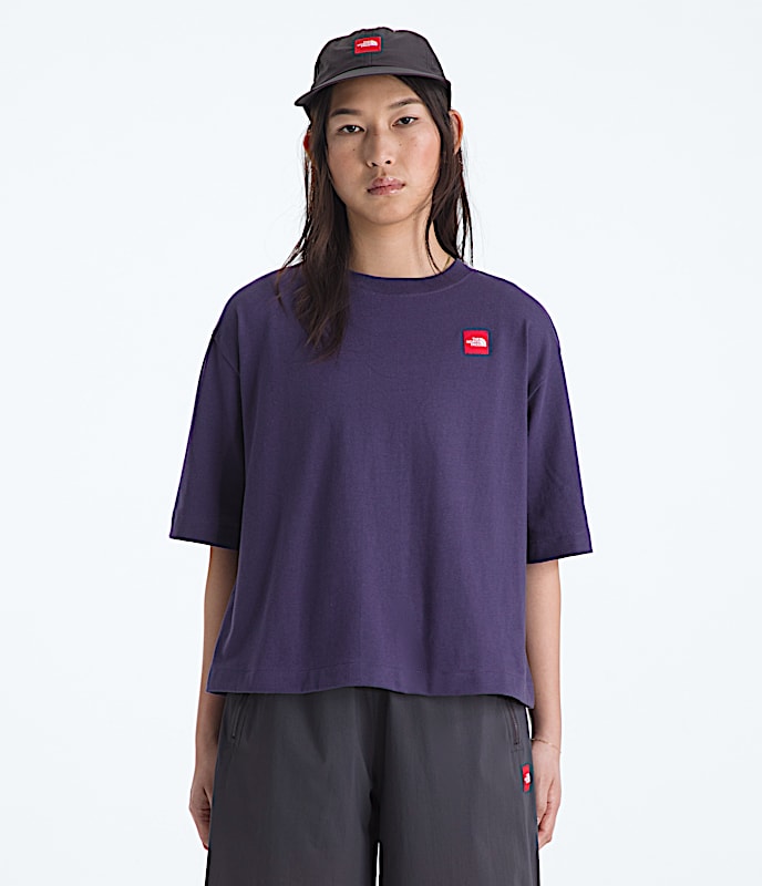 Womens TNF Red Box ShortSleeve Boxy Tee TNF Eternal Purple Main