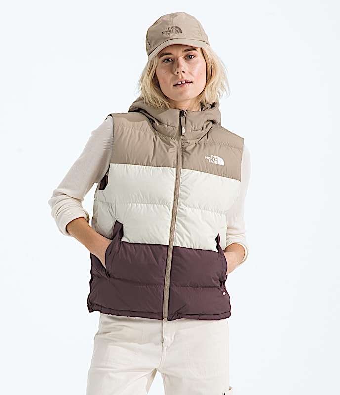 Womens Frost Fall Vest TNF Mushroom GreyWhite Dune Main