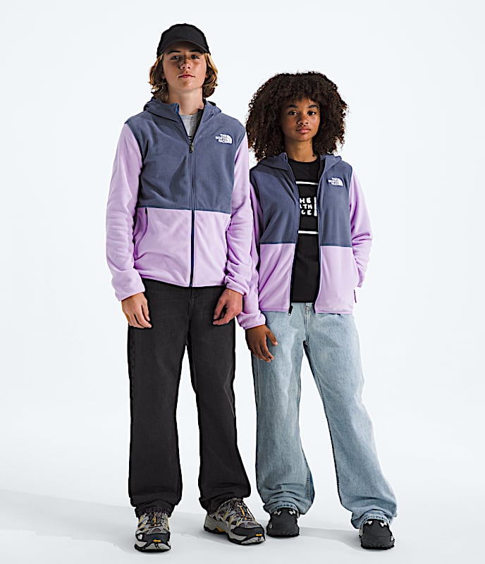 Boys  Girls Glacier FullZip Hoodie TNF Lite LilacTwilight Galaxy Main