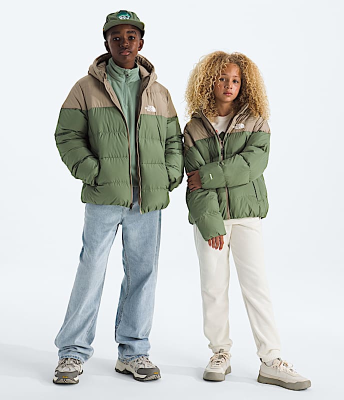 Boys  Girls Frost Fall Hooded Jacket TNF Mushroom GreyBark Mist HERO