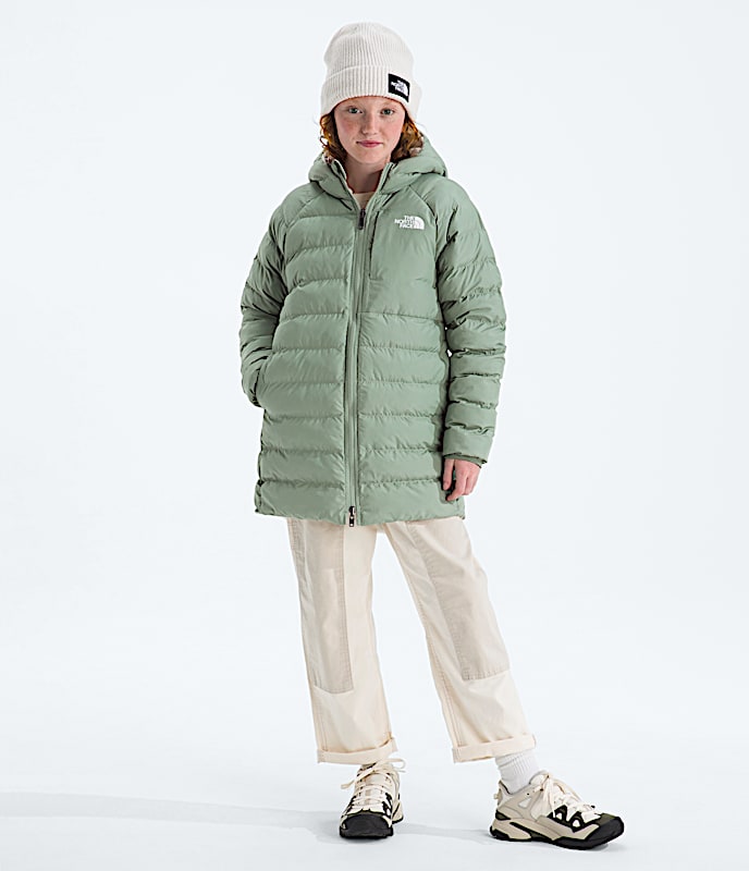 Girls Reversible Perrito Parka TNF Slate Moss Main