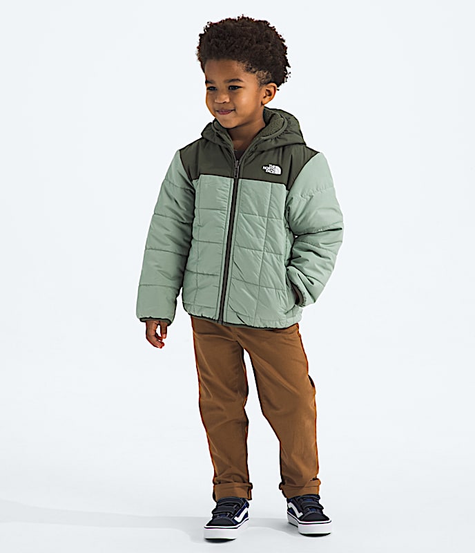 Kids Boys Reversible Shasta FullZip Hooded Jacket TNF Slate MossNew Taupe Green Main