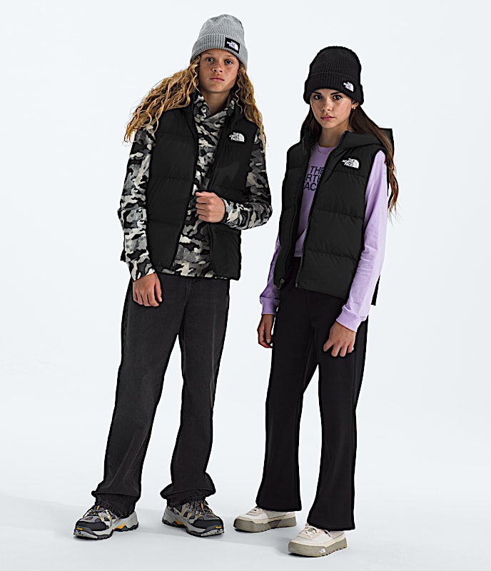 Boys  Girls North Down Hooded Vest TNF TNF Black HERO