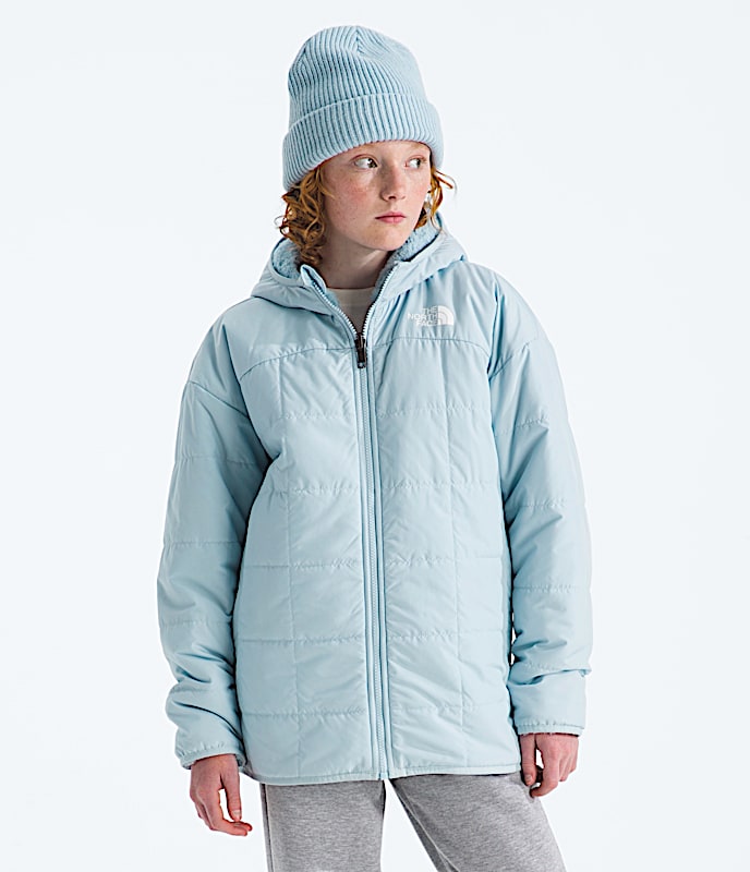 Girls Reversible Shasta Short Parka TNF Polar Haze HERO