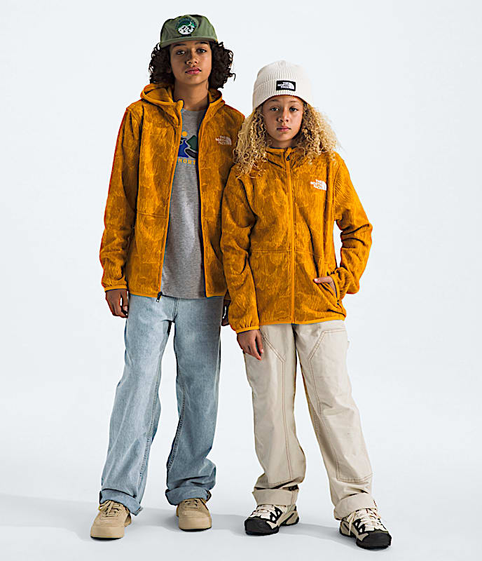 Boys Girls Glacier FullZip HoodiePrint TNF Summit Gold Regenerative Main