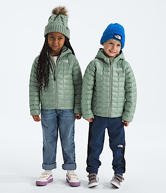 Kids THERMOBALL Hooded Jacket TNF Slate Moss Main