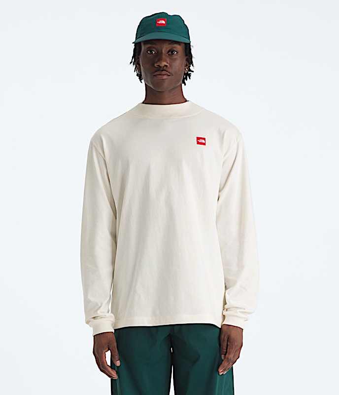 Mens TNF Red Box LongSleeve Tee TNF White Dune Main