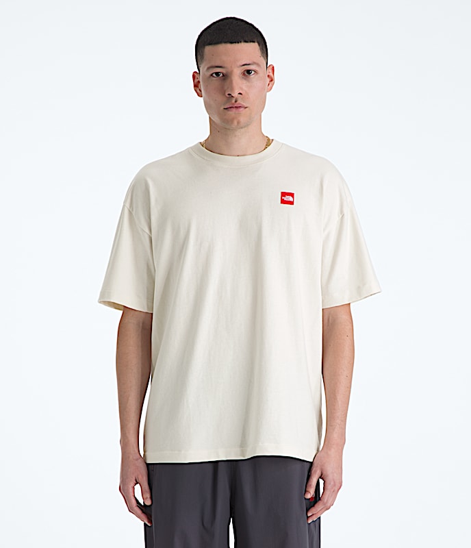 Mens TNF Red Box ShortSleeve Tee TNF White Dune Main