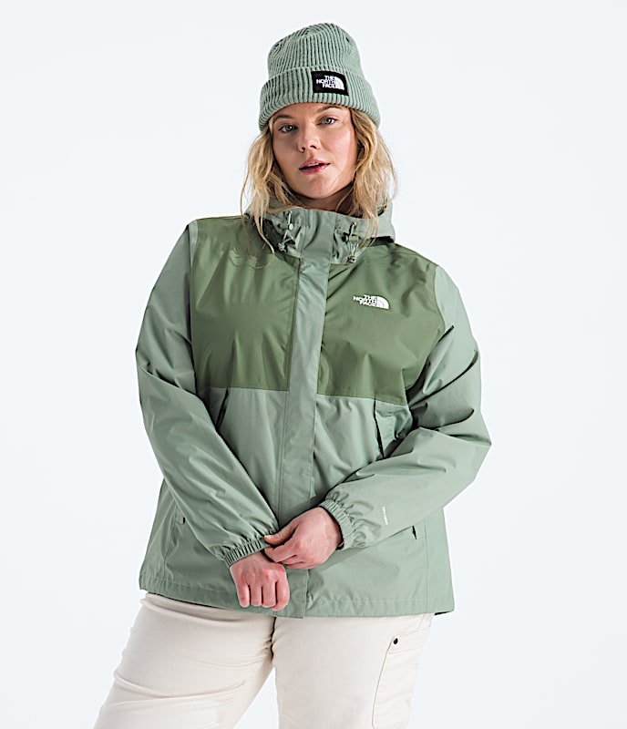 Womens Plus Antora Jacket TNF Slate MossBark Mist Main