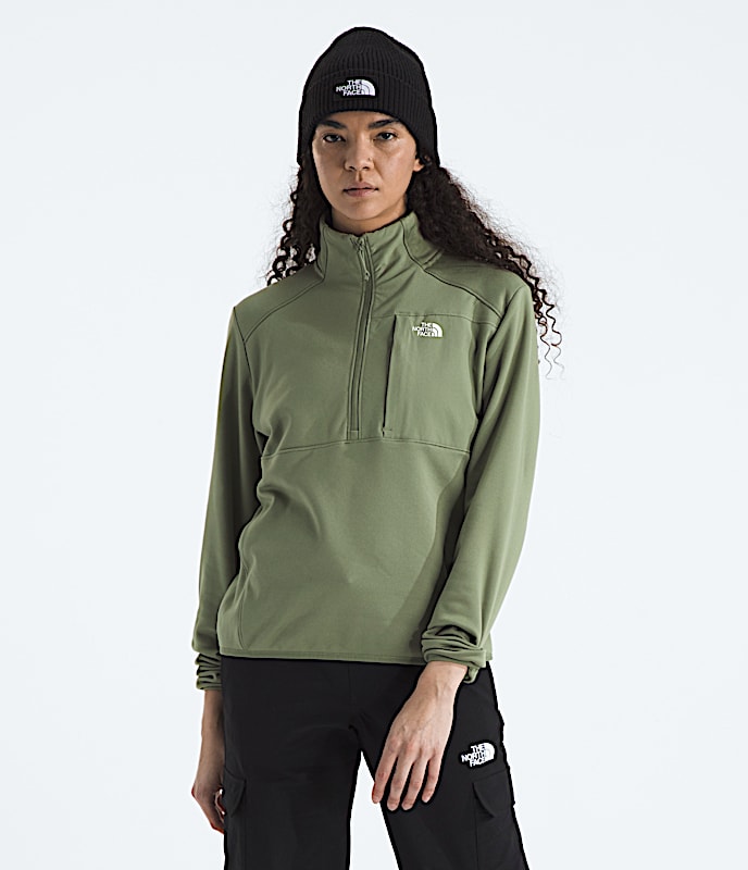 Womens TNF Performance Fleece Zip TNF Bark Mist Main