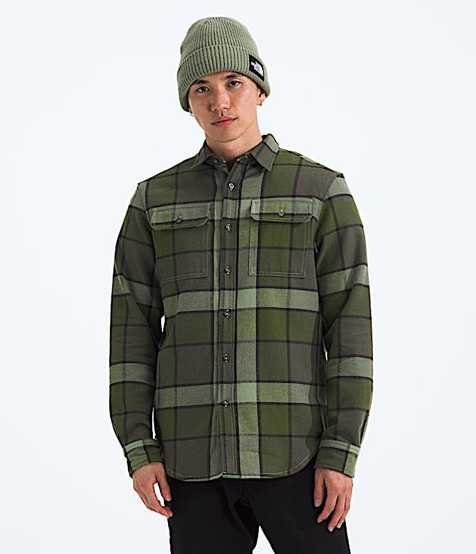 Chemise en flanelle Arroyo pour hommes carreaux TNF Petit motif cossais nouveau vert taupe HERO