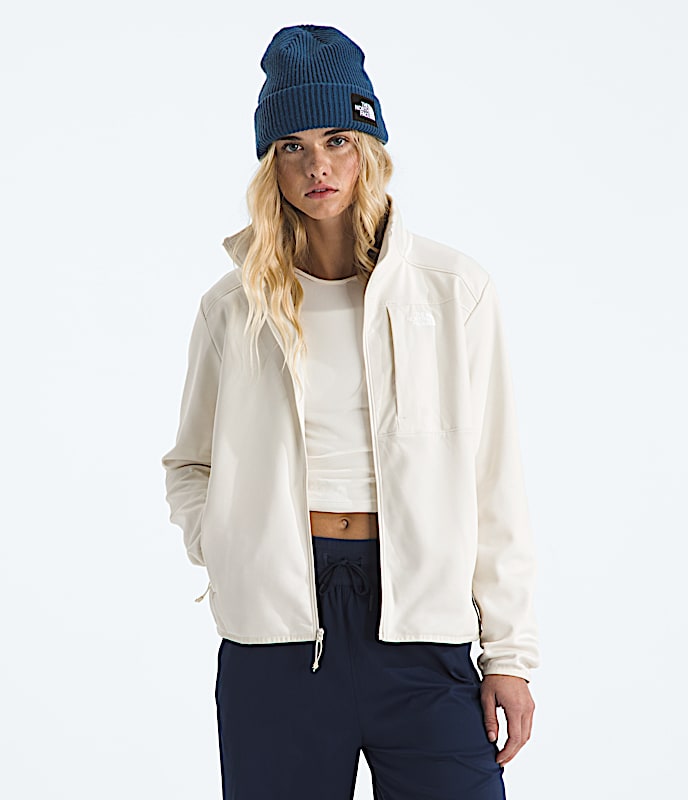 Womens TNF Performance Fleece FullZip Jacket TNF White Dune Main