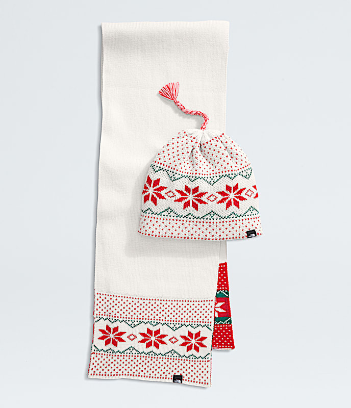 Cabin Ski Tuke And Scarf Set TNF White DuneTNF Red HERO