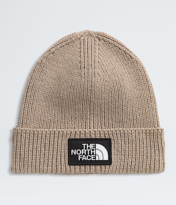 TNF Logo Box Cuffed Beanie TNF Mushroom Grey HERO