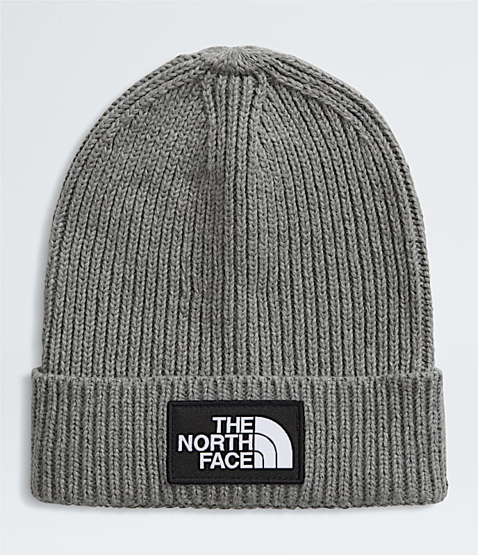 Kids TNF Logo Box Cuffed Beanie TNF TNF Medium Grey Heather HERO