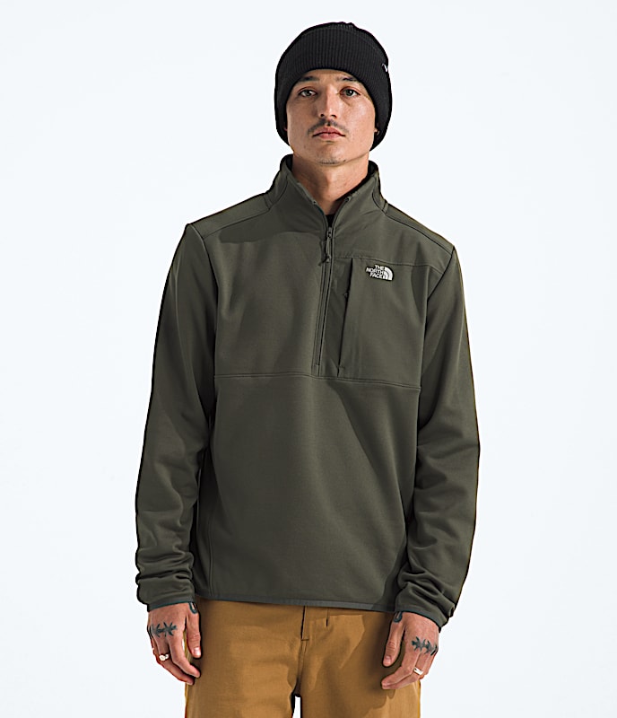 Mens TNF Performance Fleece Zip TNF New Taupe Green Main