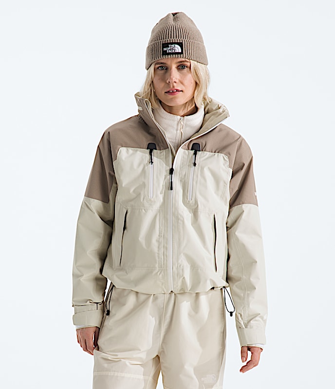 Womens Hike Devils Thumb GORETEX Jacket TNF White DuneMushroom Grey HERO