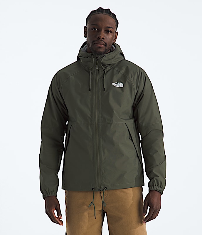 Mens Antora Rain Hoodie TNF New Taupe Green HERO