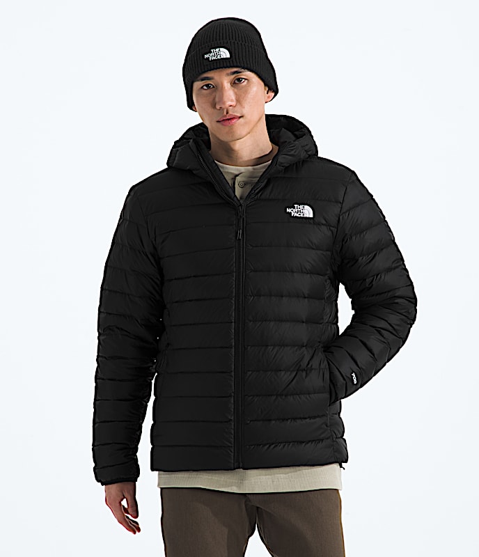 Mens Classic Down Hooded Jacket TNF TNF Noir HERO