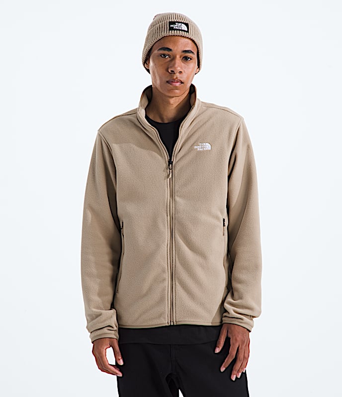 Mens Glacier Fleece Jacket TNF Mushroom Grey Main