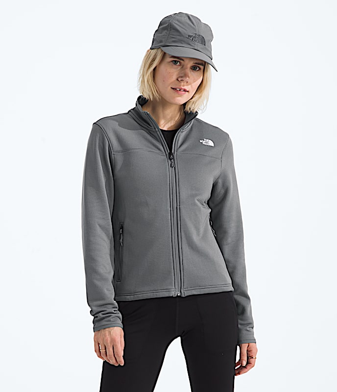 Manteau en molleton Cedar Trail Grid pour femmes TNF Perle fume HERO