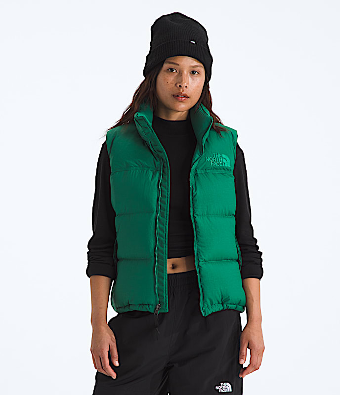 Womens 1996 Retro Nuptse DTM Vest TNF Evergreen Main