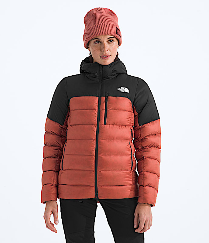 Womens Kalix Down Hoodie TNF Mars DustTNF Black HERO
