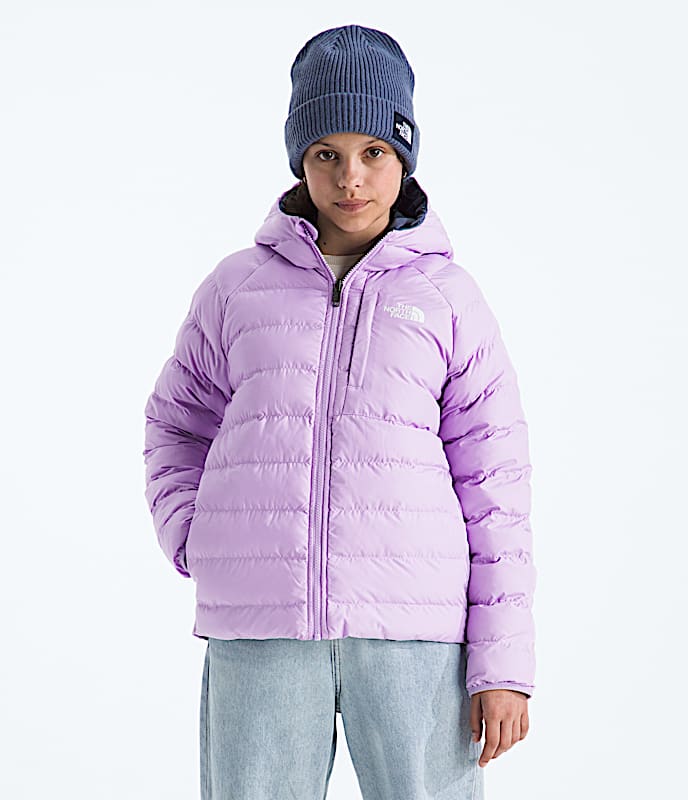 Girls Reversible Perrito Hooded Jacket TNF Lite Lilac Main