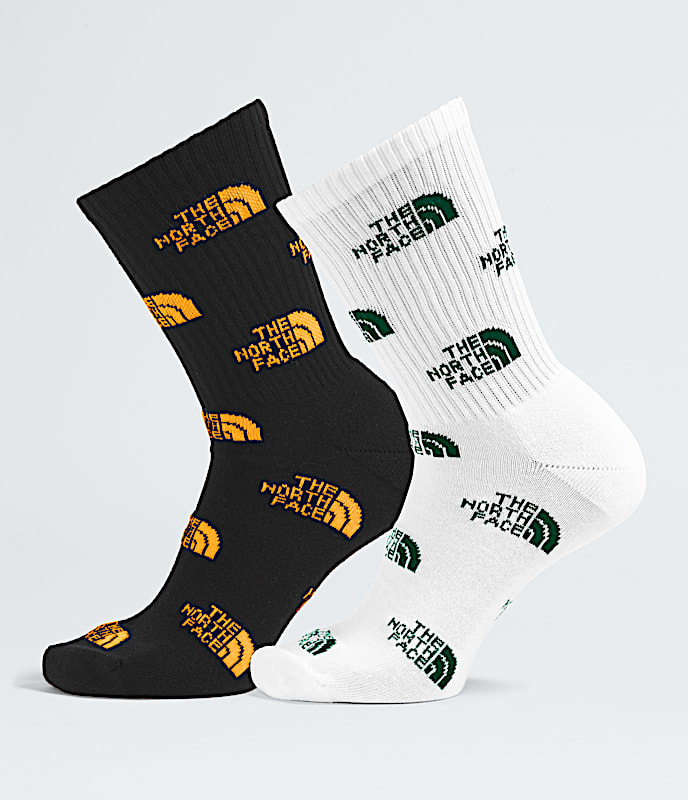 Everyday Crew Socks Logo2P TNF TNF BlackSummit GoldTNF WhiteHunter Green HERO