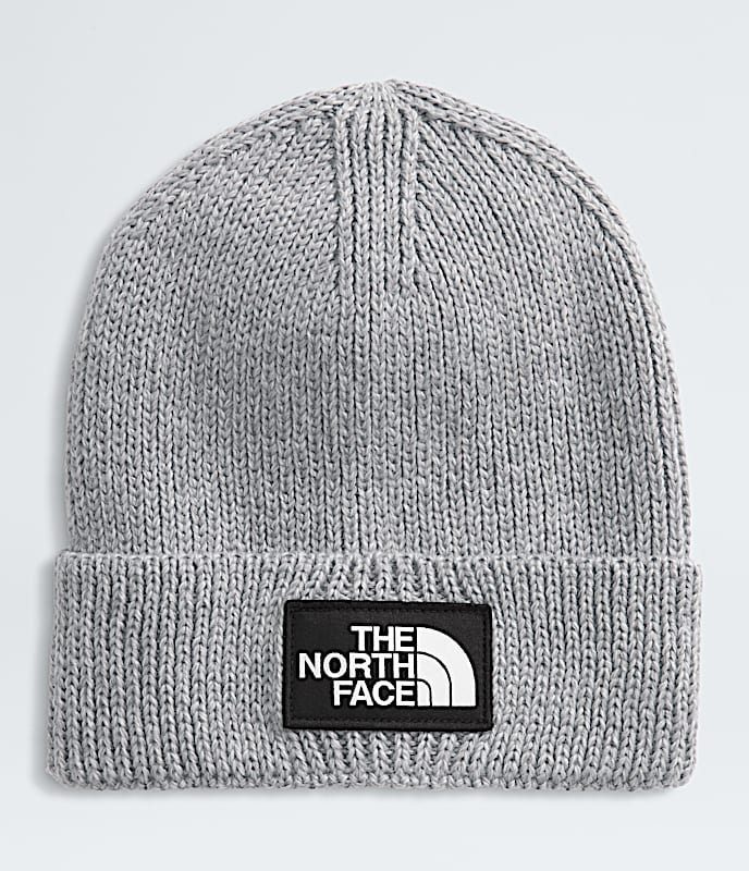 TNF Logo Box Cuffed Beanie TNF TNF Medium Grey Heather HERO