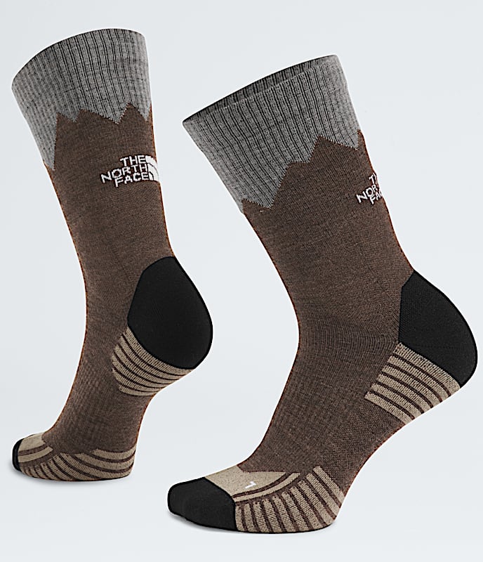Mountain Hiking Crew Socks TNF Smokey BrownMushroom Grey HERO