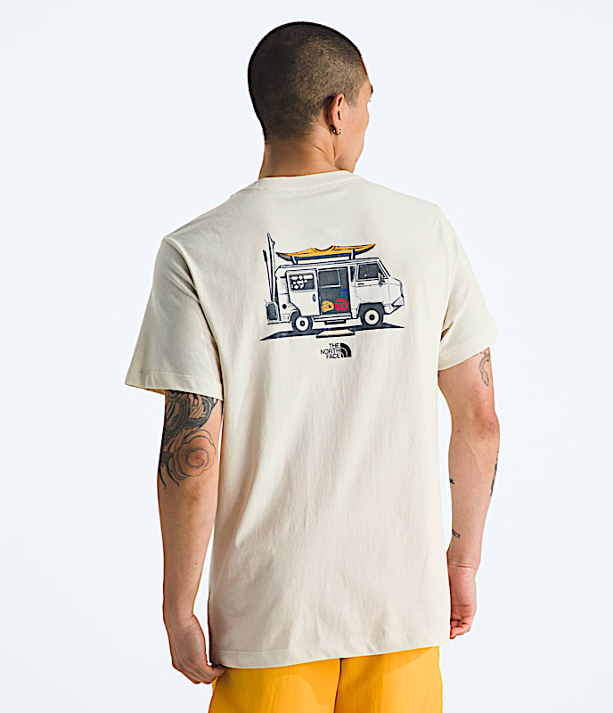 Mens Evolution Van Life ShortSleeve TeeGraphic TNF White Dune Main