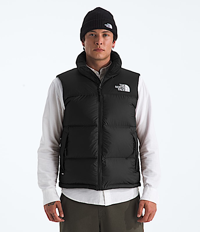 Mens 1996 Retro Nuptse Vest TNF TNF BlackRecycled Down Main