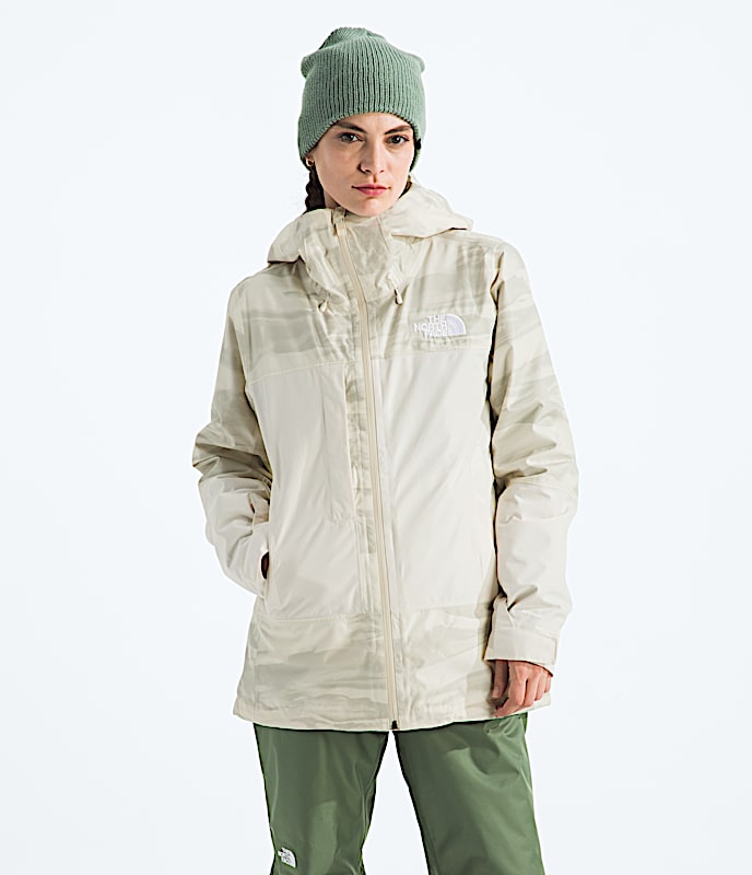 Womens THERMOBALL Snow Triclimate JacketPrint TNF White Dune Edge Of Light PrintWhite DuneUtility Brown Main