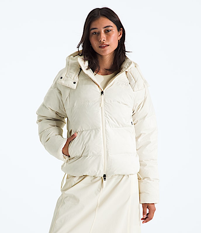 Womens Hydrenalite City Down Hooded Jacket TNF White Dune HERO